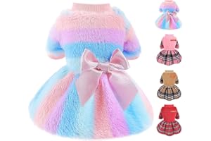 CCURRILI Hundepullover für kleine Hunde, Winter, warmer Hundepullover, Kleid, Haustier, Hundekleidung, Welpenpullover, Katzenpullover, Fleece, Hundekleid, Weihnachts-Pullover, Kleid für Chihuahua, Yorkie (XS,