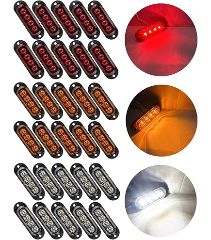 10x LED Begrenzungsleuchten Weiß – 6 LEDs, 12V, Für LKW & Anhänger, E9-Sockel