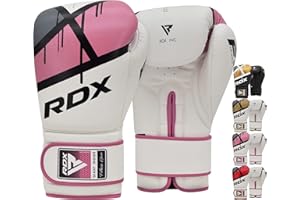 RDX Boxing Gloves EGO for Men, Women & Kids | Maya Hide Leather Sparring Gloves for Muay Thai, Kickboxing & MMA | Ventilated Palm, Long Wrist Support, Training & Punching Bag Workout, 8 10 12 14 16oz