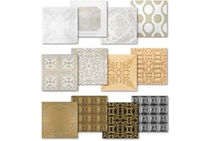 Piastrelle per soffitto in polistirene Hexim - grande selezione 50x50cm Rivestimento per pareti e soffitti in XPS 2 mq piastrelle colorate decoro dimensionalmente stabile NR.57.TB