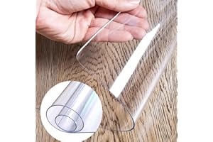 M MAYDA Mayda® Protector de mesa transparente de 1,8 mm, varios tamaños y se puede cortar individualmente, lámina de PVC para mesa, versátil y lavable