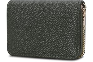 IHIGOGOFA Etui na karty kredytowe dla kobiet i mężczyzn, blokowanie RFID, etui na karty z prawdziwej skóry, mini portfel na karty kredytowe, portmonetka damska, małe zablokowane portfele akordeon,