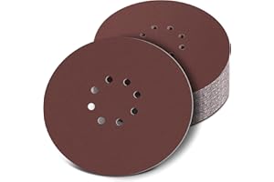 AICOIMY 180mm Papel de lija, 30 Piezas Discos de lija con 8 Agujeros, 7 Inch lijas de Jirafa para lijadoras de Cuello Largo, Amoladoras de Paneles de Yeso y Amoladoras de Jirafas(120/240 Granos)