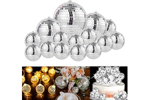 UYDF 15 PCS Bola de Discoteca para Colgar,Bolas de Espejos Discoteca,Bola de Discoteca con Espejos Plateada,Bola de Disco de Espejo,para la Decoración del Árbol de Navidad,la Decoración de Comparación