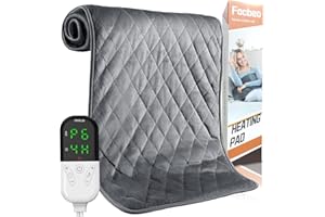 FOCBEO Heat Pads for Back Pain Relief - 16"x31" Electric Heating Pad for Neck and Shoulder Pain, Large LCD Display, Auto Shut Off, King Size Heat Pad for Body Muscle Relaxation, Machine Washable
