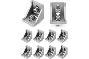 QWORK 10pcs 40x40 Angulo Ranurado de Aluminio, Para Perfiles y Tubos