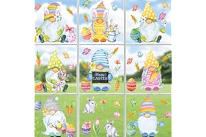 TOARTI Fenster Dekoration Ostern,Bunt Fensterbilder Ostern,Fenster Sticker Ostern Hasen Selbstklebend,Wiederverwendbar Ostereier Aufkleber Ostern Dekorationen für Schaufenster Glas Tür Frühling Decor