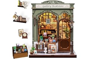 CUTEBEE Book Nook Kit - Maison de Poupée Miniature à Construire Adulte, Puzzle 3D en Bois avec Lumières LED, Décoration Bibliothèque, Cadeaux pour Adultes/Amateurs de Bricolage
