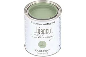 bianco Shabby® Chalk Paint Verde Salvia Peinture à la craie pour meubles et murs, effet vintage, shabby chic, extra mat (1 Litre)