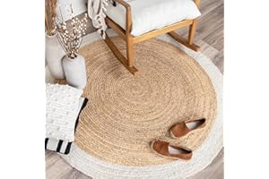 ‎FRAAI | HOME & LIVING FRAAI | Home & Living Jute Teppich Rund - Fair Natur Weiß - Jute - Flachgewebe - Einfarbig - Boho, Modern - Wohnzimmer, Esszimmer, Schlafzimmer - Carpet
