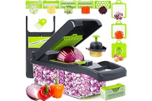 Vegetable Chopper, Onion Chopper, Mandolin Slicer,Pro 10 in 1professional food Choppermultifunctional Vegetable Chopper and Slicer, Dicing Machine, AdjustableVegetable Cutter With Container