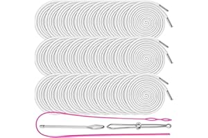 FFWHKON 30PCS Drawstring Cords Replacement Drawstrings, 57 Inch Replacement Drawstring with 3 Pieces Drawstring Threader Tool, Reusable Drawstring for Sweatpants Shorts Pants Jackets Coats (White)