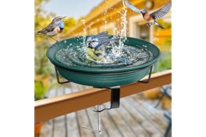 VeyFolzin.st Vogeltränke, Vogeltränke Balkon Groß Balkongeländer Garten Modern Vogelbad, Vogeltränke Groß Frostsicher Winterfest Vogeltränke Hängend für Balkongeländer (Grün)