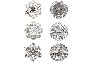 WENYUE 5 Stück Cardigan Clips，Broschen Damen，Pullover Clips，Hemd Clips Broschen，Schal Clips，Swirl Retro Pullover Clips，kleider clip，für Frauen Antik Silber Umhangverschluss Verschlüsse