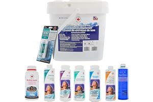 CANADIAN SPA CO. Wasserpflege Set Deluxe 8-teilig mit Chlorgranulat, pH Heber und Senker, Alkalinität Heber, Schaum Entferner, Kalkentferner, Hot Tub Klar und Teststreifen, Poolpflege Set