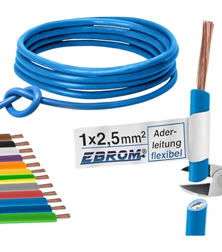 Electraline 15162, cable roller, H07V-K, 1 x 2,5 mm², length 25 m, Blue