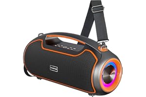 VUOPAX Cassa Bluetooth Potente Portatile(200W MAX),Altoparlante Bluetooth Wireless configurazione 2*woofer 2*tweeter,Bluetooth 5.3/Bassi Profoni/24H/IP65 Impermeabile/luci RGB,DSP/ECHO/TF/USB,Feste