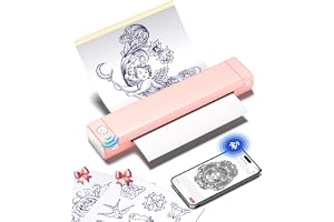 Phomemo M08F Tatueringsskrivare,Tatueringsöverföringsskrivare med 10 st Tatueringsöverföringspapper för Tatueringskonst, Nybö