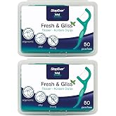 StopEver Fresh & Gliss Toothpick 2 Pack (100 Pieces) | Mint Flavored | Cleaning Between Teeth, Oral Hygiene and Daily Water