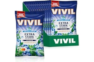 ‎VIVIL VIVIL Extra Stark mit Vitamin C, 15 Beutel, Halsbonbons mit Pfefferminzgeschmack, zuckerfrei & vegan, 15 x 120g