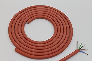 DOUBLEYOU GEOVLIES & BAUSTOFFE Silikonkabel 5 x 2,5 mm Zuschnitt (3m) Silikonleitung Saunakabel - Hitzebeständig und optimal für den Einsatz in der Sauna 6,60/m.