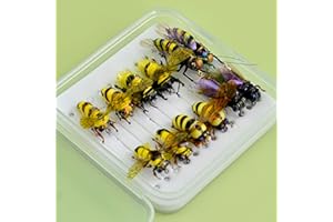 YAZHIDA Fly Fishing Flies kit with Fly Box/Nymphs/Dry Fly,Wet Fly/Streamers/Realistic Flies