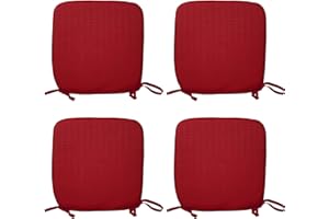 CB CASABELLA 4 Removable Elegant Chair Pads Seat Pads for Home Dining Room Kitchen Office Garden Patio 38X38Cm Red Chairpads Seatpads With ties