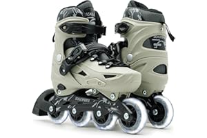 SCALE SPORTS Adjustable Roller Skates with Light-Up Wheels – Kids Inline Roller Skates for Children and Adults | ABEC-7 Bearings, Breathable Boot, Triple Protection | Perfect for Beginners, Boys & Girls
