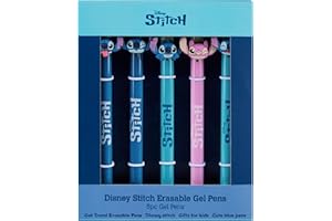 Get Trend Disney Stitch Pens Set of 5 Erasable Gel Pens Angel Office School Supplies Stationery Set Rollerball with Blue Ink Gifts for Girls (Stitch)