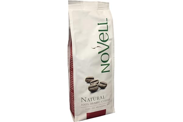 NOVELL - Café en Grano Natural 100% Arábico 250g | Grano Natural para Experiencia Gourmet Premium | Fácil Uso con Válvula Unidireccional | Arábica Sostenible