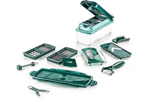 Genius Cortador de Verduras y Fruta, plástico, plástico, smaragdgrün, 26.5 x 9 x 13 cm