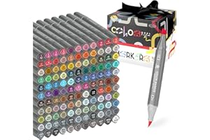 GC QUILL Feutre à alcool -121 Couleurs Marqueurs à pinceau et Ciseau,Feutres à Alcool Pour professional dessin, Croquis, Manga, Coloriage GC-MK121
