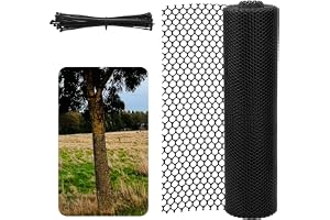 Mesh-Trädstamskydd, 6m Flexibelt Trädbarkskydd med 50st Svarta Buntband Återanvändbar Trädlindningar för att Skydda Träd Från