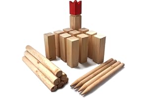 Ocean 5 Kubb - Original Jeu de Société Viking | Jeu en Bois Premium| Jeux de Société Suédois en Bois| Jeu de Réflexion pour Enfants et Adultes
