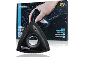 ANALAN Brosse Anti Poils Animaux, Mini Epilateur de Poils d'animaux pour Chiens et Chats, Brosse pour Voitures, Tapis, Peluches, Canapé et Meubles(Black)