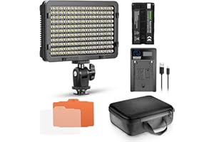 NEEWER 176 LED Videoleuchte Set: Dimmbare Videolicht Panel, Streaming Licht mit 2200mAh Li-Ion Akku, Key Light mit USB Ladegerät und Tragetasche für Produkt und Portrait Beleuchtung Kamera Fotografie