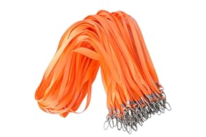 ROSSHINE 25pcs Orange Lanyards for Neck, Nylon Neck Strap Lanyard for Keys ID Cards Name Tags Badge Holders with Swivel Hook Ideal for Staff Student Doctors Visitors