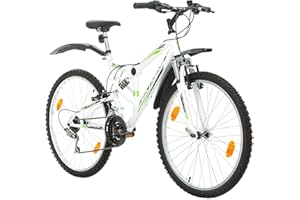 Multibrand Distribution Probike Extreme 26 Pouces VTT Tout Suspendu 18 Vitesses, vélo Homme et vélo Femme, Convient de 155-180 cm