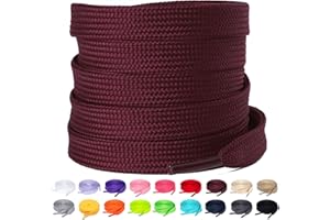 Olukssck - 2 Pares de Cordones Planos, Cordones duraderos de Repuesto de 10 mm de Calidad para Zapatos de Deporte, Zapatos de Ciudad