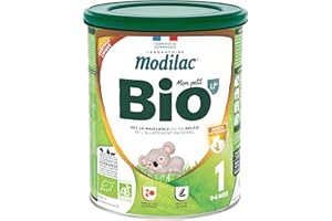 Modilac - Lait Infantile en Poudre Mon Petit Bio Lf+1 - Convient en Relais de l'Allaitement Maternel - Certifié Agriculture Bilogique - Sans Huile de Palme - 1er Age, De 0 à 6 Mois - 800g