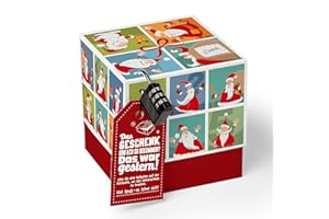 SURPRISA Gift box for Christmas, puzzle box, money gifts, packaging for vouchers, Santa Claus, size S (12 cm)