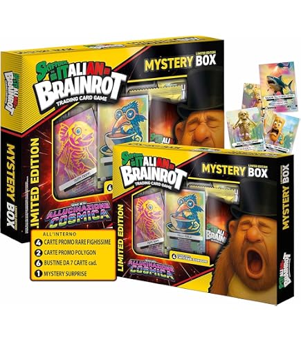 Boîte De 36 Sachets Italian Brainrot Mix Psychedelic – Cartes à Collectionner – 8 Cartes Par Sachet – Style Original, Papier Qualité – Cadeau