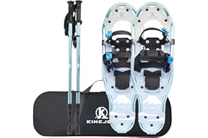 KinZon Racchette da neve 3 in 1, leggere e resistenti, con bastoni da trekking e borsa da trasporto, dispositivo di sollevamento del tallone,per escursioni