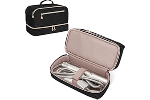 Teamoy Estuche de Almacenamiento de Viaje de Doble Capa Compatible con secador de Pelo Dyson, Organizador portátil de Gran Capacidad para secador de Pelo y Accesorios, Negro