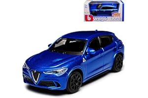 Bburago Alfa Romeo Stelvio Tipo 949 SUV Blu Metallico Ab 2017 1/43 Modello Auto