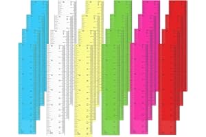 Mabor Lineal mit gerader Kante, 15 cm, transparentes Kunststoff-Lineal, 24 Stück, kleines Lineal, metrisch und Zoll, Zeichenlineal für Studenten, Kinder, farbiges Lineals für Klassenzimmer