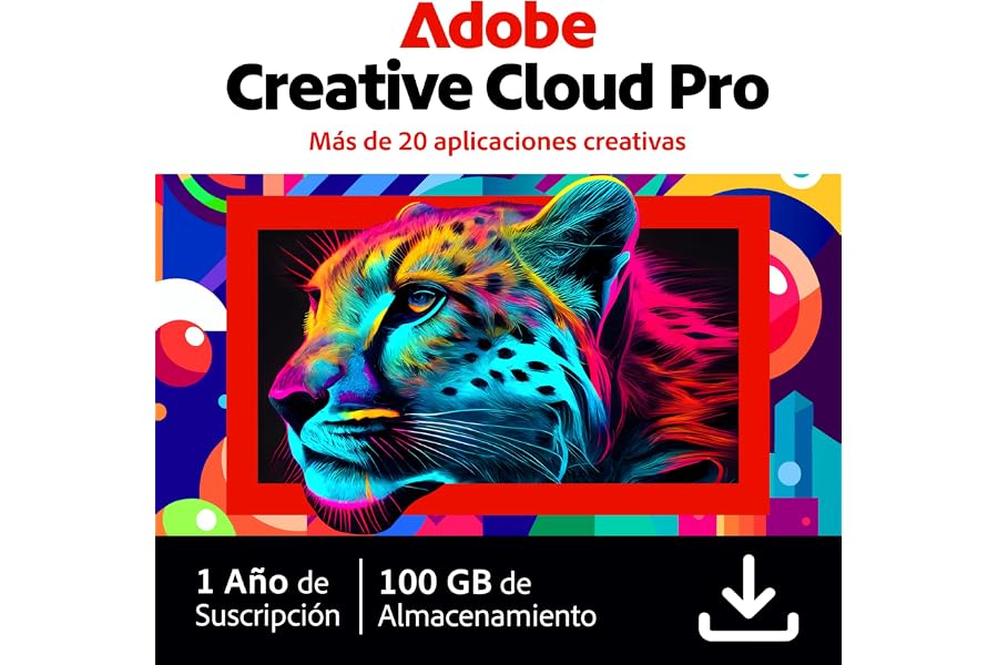 Adobe Creative Cloud Pro | Software Creativo con IA | 1 Año | PC/Mac |Descarga Digital
