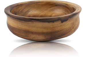THE GREAT INDIAN BAZAAR Beautiful Handmade 15 cms Decorative Wooden Snack Serving Bowl For Dry Fruits Chips Coffee Table Countertop Display Key Bowl Tableware Kitchen Living Room Home Decor Accents Dinnerware