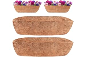 LDHHYH 2 Pack Coco Trough Liners, 48inch Hanging Basket Liners, Coconut Fiber Window Box Liners for Wall Mounted Planters, Fence Flower Baskets, Wall Basket, Outdoor Plants