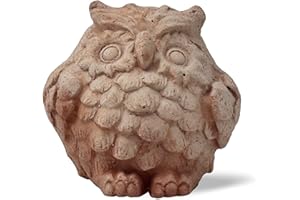 Toocook Gufo in terracotta artigianale per arredo giardino decorazione unica resistente alle intemperie (18 cm)